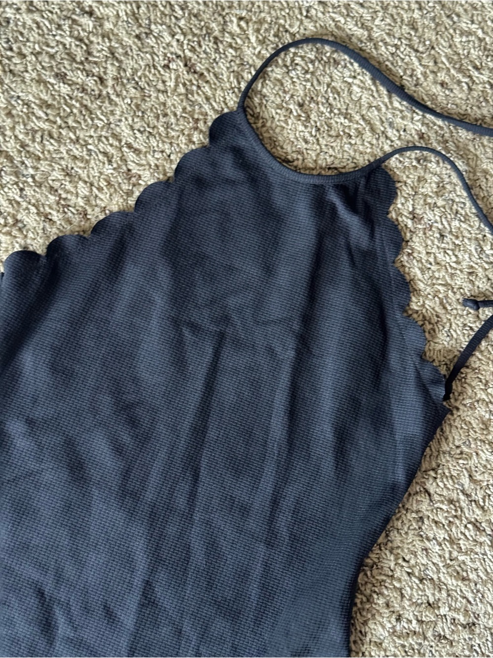MARYSIA Mott Scalloped Halter Maillot One Piece Swimsuit Black - Picture 5 of 11